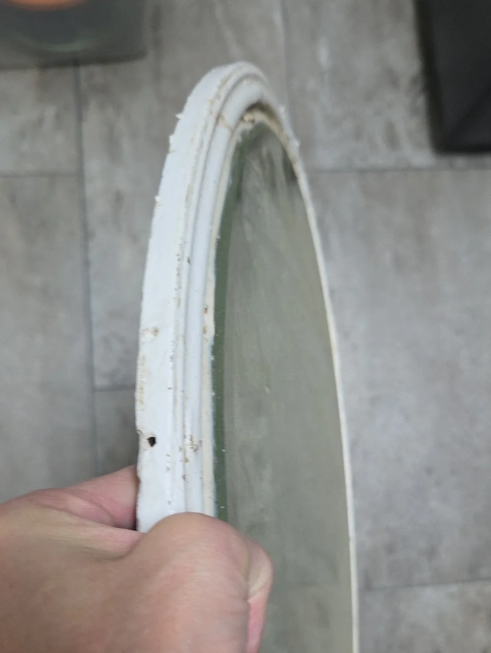 Antique White Oval Decorative Mirror - Classic Home Accent